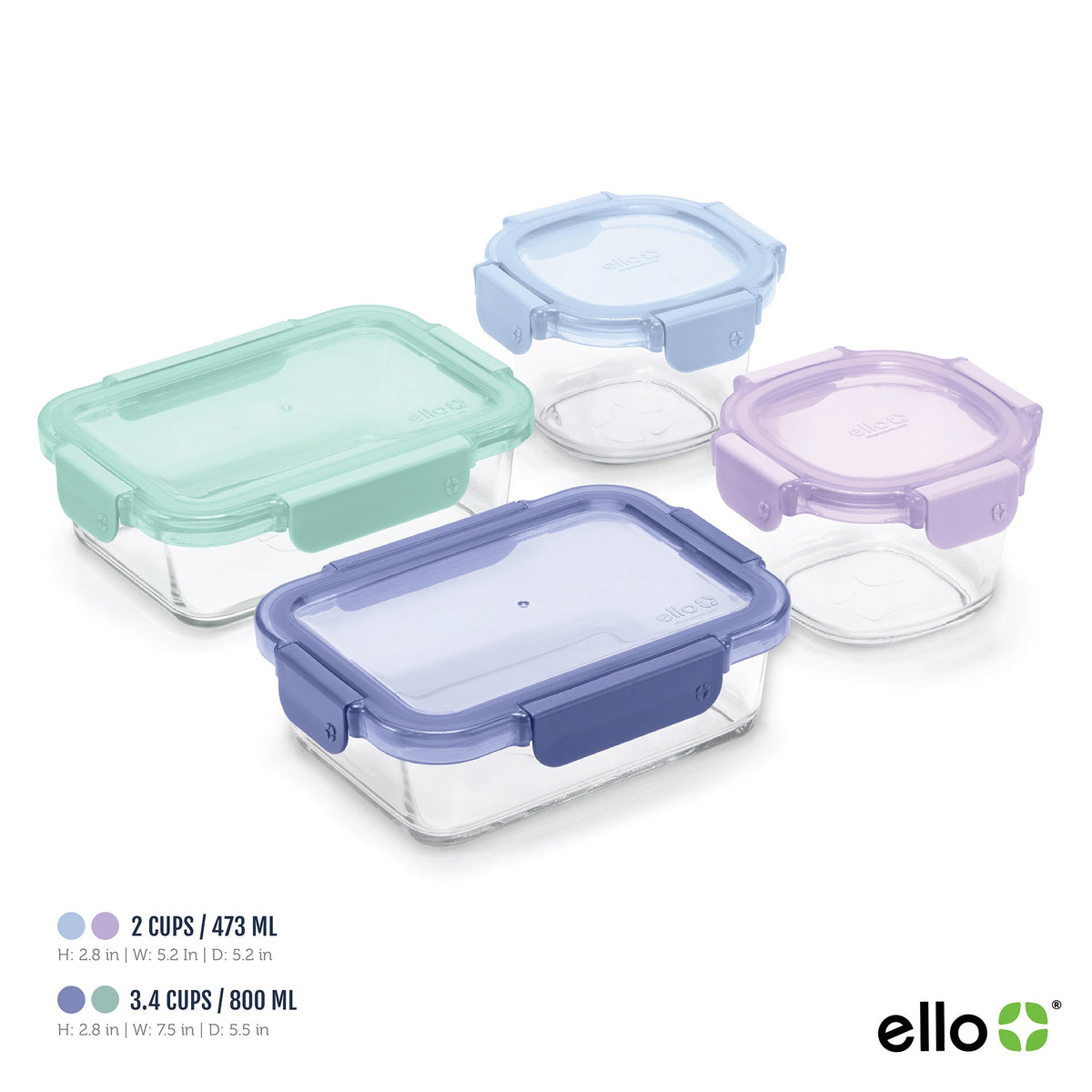 Color Lock® Glass 8pc Mixed Meal Prep Set
