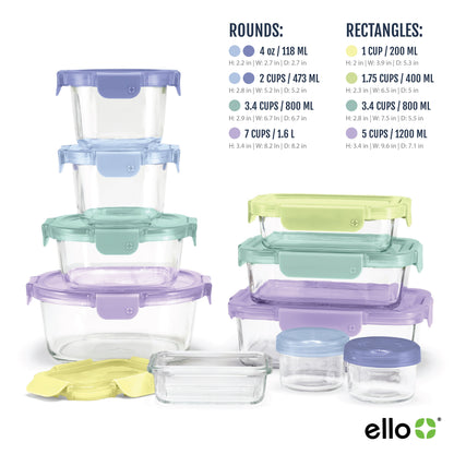 Color Lock® Glass 20pc Mixed Meal Prep Set